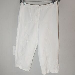 Larry Levine Linen Rayon Embroiderd crop capri pants.  Size 10. Lined